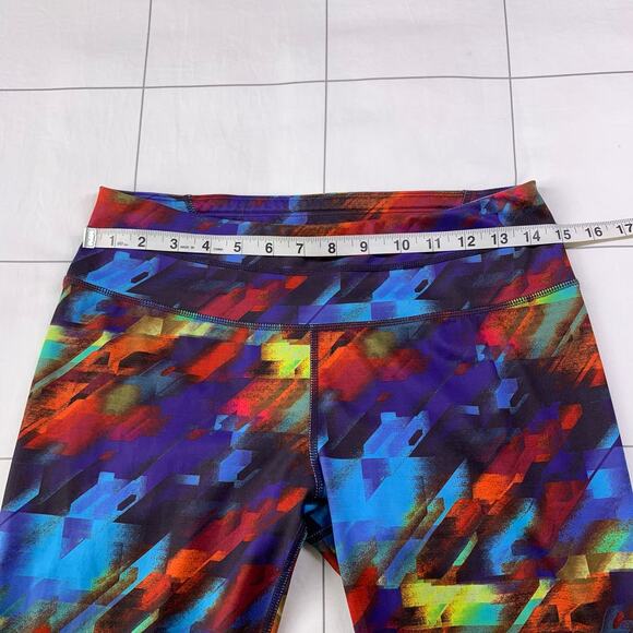 Athleta Leggings Womens Medium Blue Multicolor Colorburst Sonar Athletic Active - Picture 10 of 12